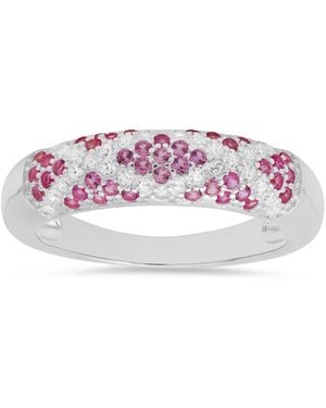Kylie Harper Sterling Pave Sapphire 'X' Band Ring - Purple