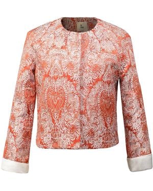 Smart and Joy Brocade Short Jacket - Pink
