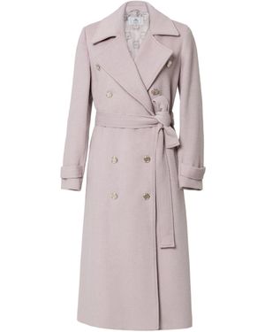 GIODORO Friona Belted Lilac Wool Coat - Pink