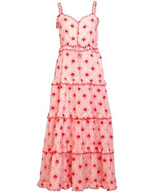 Rose & Nancy Alice Heart Print Tiered Maxi Dress