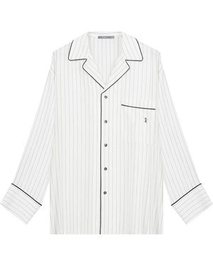 InAvati Pajama Shirt With Stripes And Long Sleeves - White