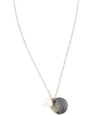 LIKHÂ Disc And Pearl Mother-Of-Pearl Necklace - Metallic