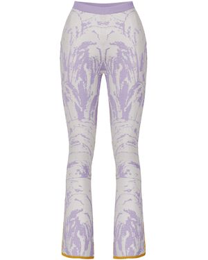 Fully Fashioning Jenna Jacquard Trouser Trousers - White