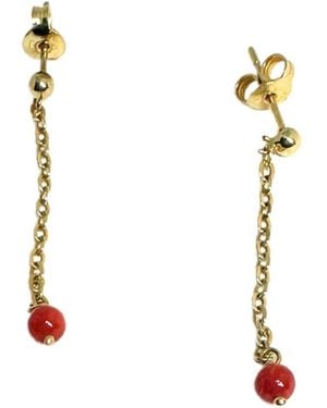 Tg-Jewellery by Tamara Gervasio Solid Mediterranean Coral Dangle Earrings – Handmade - Metallic
