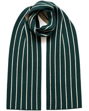 INGMARSON Thin Stripe Wool & Cashmere Scarf - Green