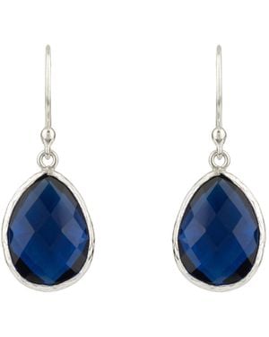 LÁTELITA London Petite Drop Earrings Sapphire Hydro Silver - Blue