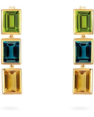 Augustine Jewels Peridot Topaz Citrine Drop Earrings - Green
