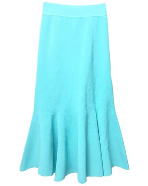 Arto. Be Blossom Flared Maxi Knitted Skirt - Blue
