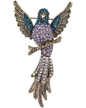 Chanel Joan Elkayam Crystal Embellished Bird Brooch - Grey