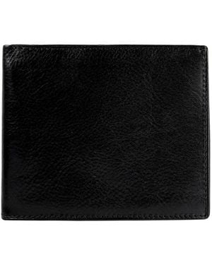 Time Resistance Leather Bifold Wallet - Black