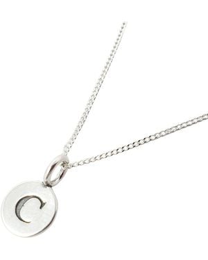 Harfi Initial Letter Personalised Charm Sterling Necklace - Metallic