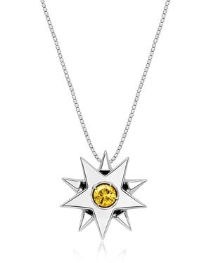 Unaloe Quartz Star Pendant Necklace – Sterling - Metallic