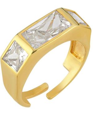 LINYA JEWELLERY Vega Crystal Stone Ring - Metallic