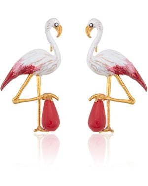 Milou Jewelry Flamingo Earrings - White