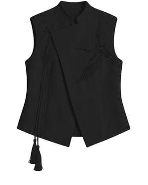 Silkinc Jinghong Swan Goose Waistcoat - Black