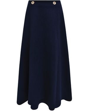 Roch Perel Mock Wool Wrap Skirt - Blue