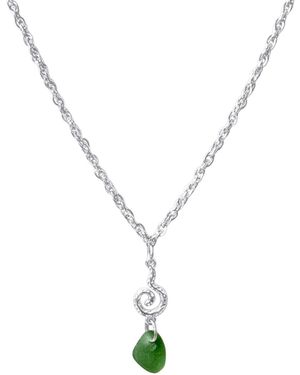 Glassy Palmespiral Necklace Steel - Metallic