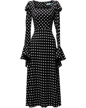 Tuva Collection Flare Polka Dots - Black