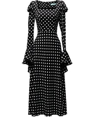 Tuva Collection Flare Polka Dots - Black