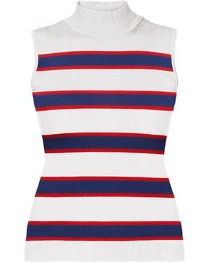 Rumour London Erin Blue & Red Striped Sleeveless Top