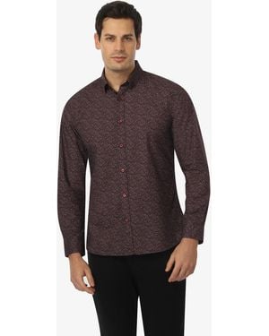 Vustra Prairie Bloom Print Button-Down Shirt - Purple