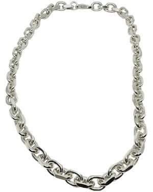 Tg-Jewellery by Tamara Gervasio Rectangular Trace Chain Necklace – Sterling - Metallic