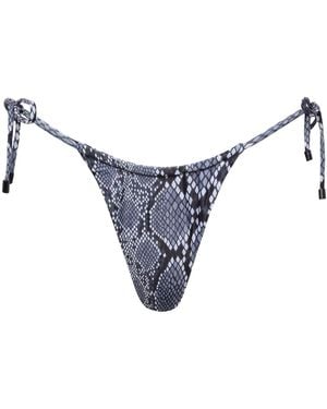 Playaluxe Waikiki String Tie Bikini Bottom Snake - Blue