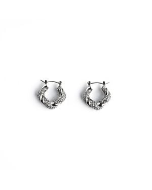 Superdivajewellery Crystal Diamante Hoop Earrings - Metallic
