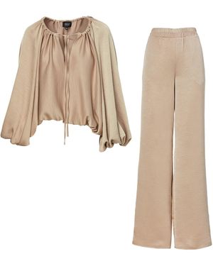 BLUZAT Beige Set With Blouse And Pants - Natural