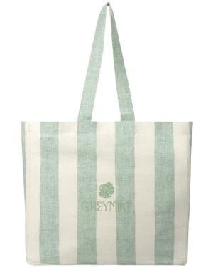 Greymint Striped Tote Bag - Green