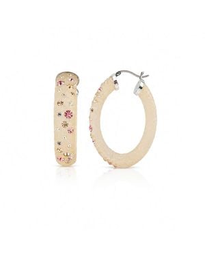 Gold & Honey Large Oval Confetti Hoop Earrings - Metallic