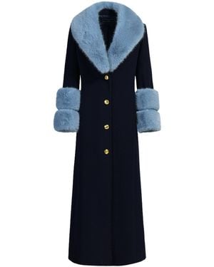 Hortons England Huntington Cashmere Coat - Blue
