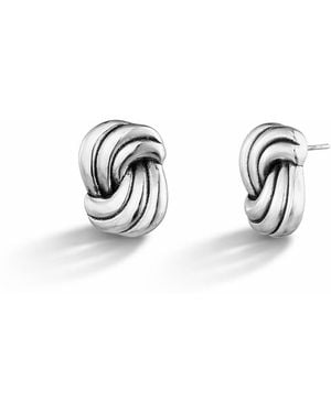 Gold & Honey Twisted Knot Stud Earrings - Metallic