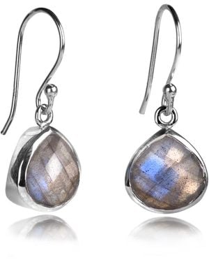 The Jewellery Store London Pear-Shaped Labradorite Earrings - Blue