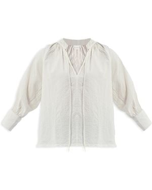 REISTOR Relaxed Fit Top With Front-Tie - White