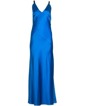 Roses Are Red Joi Silk Dress - Blue