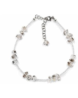 Mineralgems•Studio Neutrals Quartz Anklet With Herkimer Diamonds - Metallic