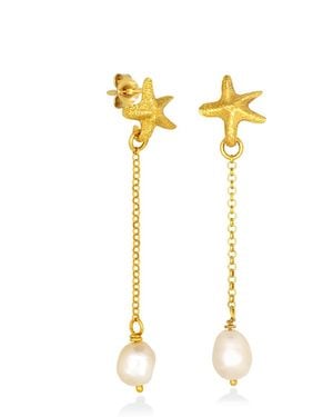Myrto Katramadou Jewellery Thalassa – Stud Earrings – Starfish - Metallic