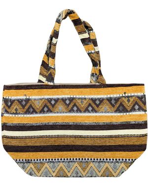 Berber Leather The Nador Large Expandable Fabric Tote - Metallic