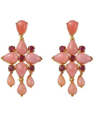 Emma Chapman Jewels Opal Ruby Dangle Earrings - Pink