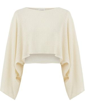 Lilamie Neutrals Rio Loose Fit Long Sleeve Summer Blouse - White