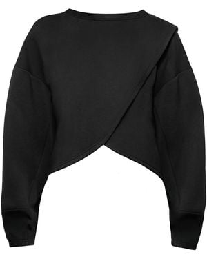 Article X Cross Over Crop Sweatshirt - Black