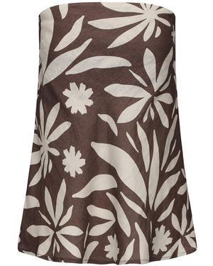 NUAJE NUAJE Rhea Bias Linen Tube Top - Brown