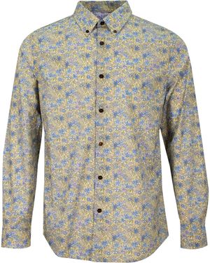 lords of harlech Morris Flower Field Shirt - Grey