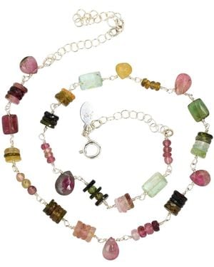 Lori Kaplan Design Sterling Multi-Colored Tourmaline Necklace - Metallic