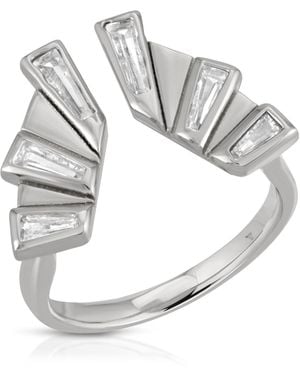 Glamrocks Jewelry Sunray Ring Rhodium - Metallic