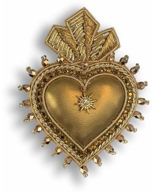 VETKA Heart Brooch – Golden Secret - Metallic