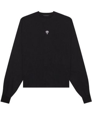 PLACE OF ELMS Long-Sleeve Lower Print T-Shirt - Black