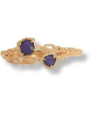 Claire Hill Designs Twisted Branch Lapis Lazuli Ring - White