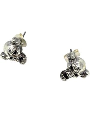Tg-Jewellery by Tamara Gervasio Skull Bone Stud Earrings - Metallic